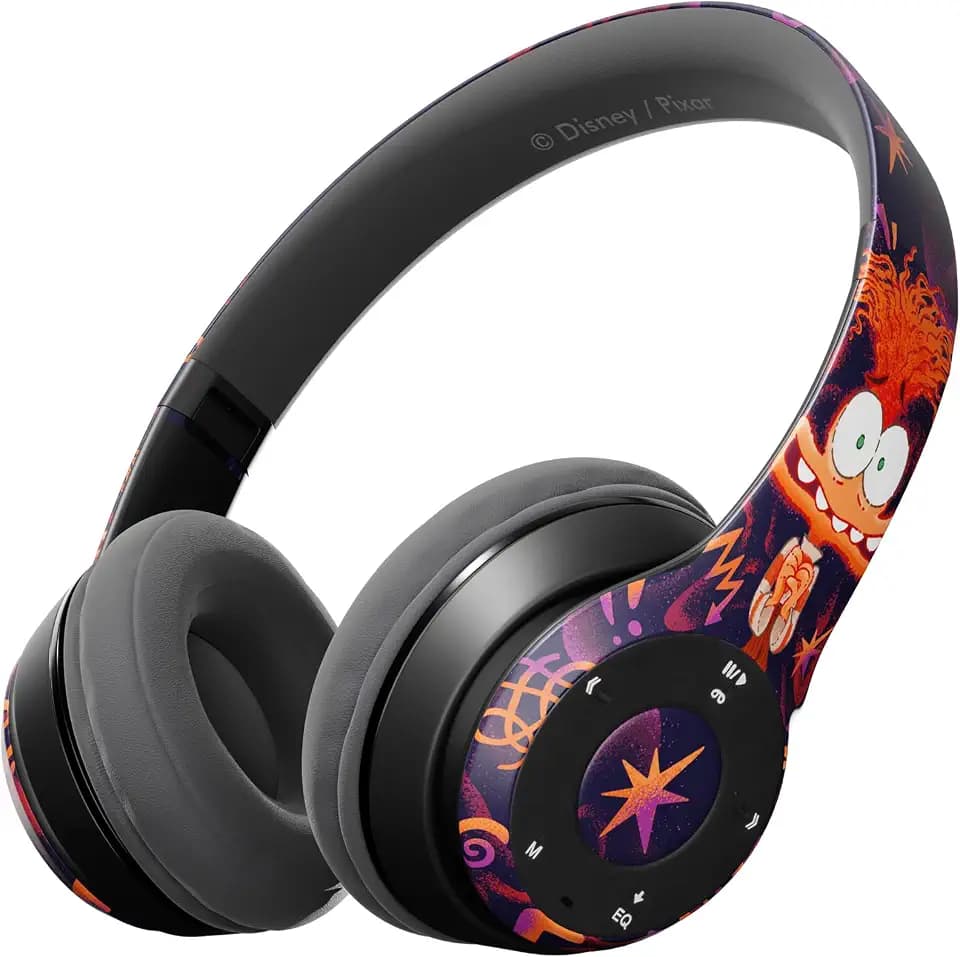 Disney/Pixar’s Inside Out 2 Bluetooth Headphones Over The Ear| Bluetooth Wireless Headset with Built in Mic and Up to 15 Hrs Playtime| Inside Out 2 Gifts for Girls Women Boys Men and All Fans
