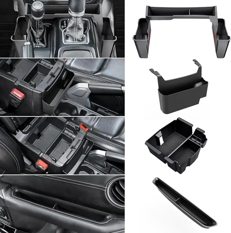 DIAMOOKY Center Console Organizer for Jeep Wrangler & Gladiator 2018-2026