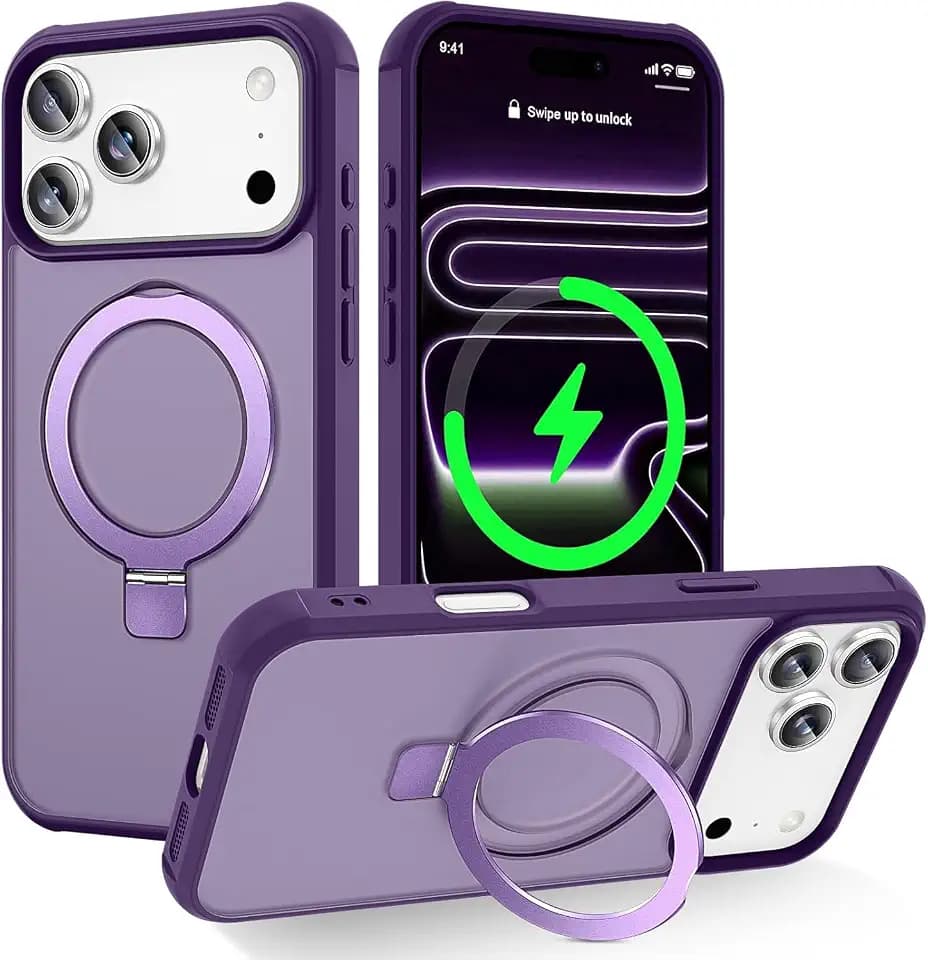 CHAOFEnG Compatible with iPhone 17 Pro Case with Stand, Purple