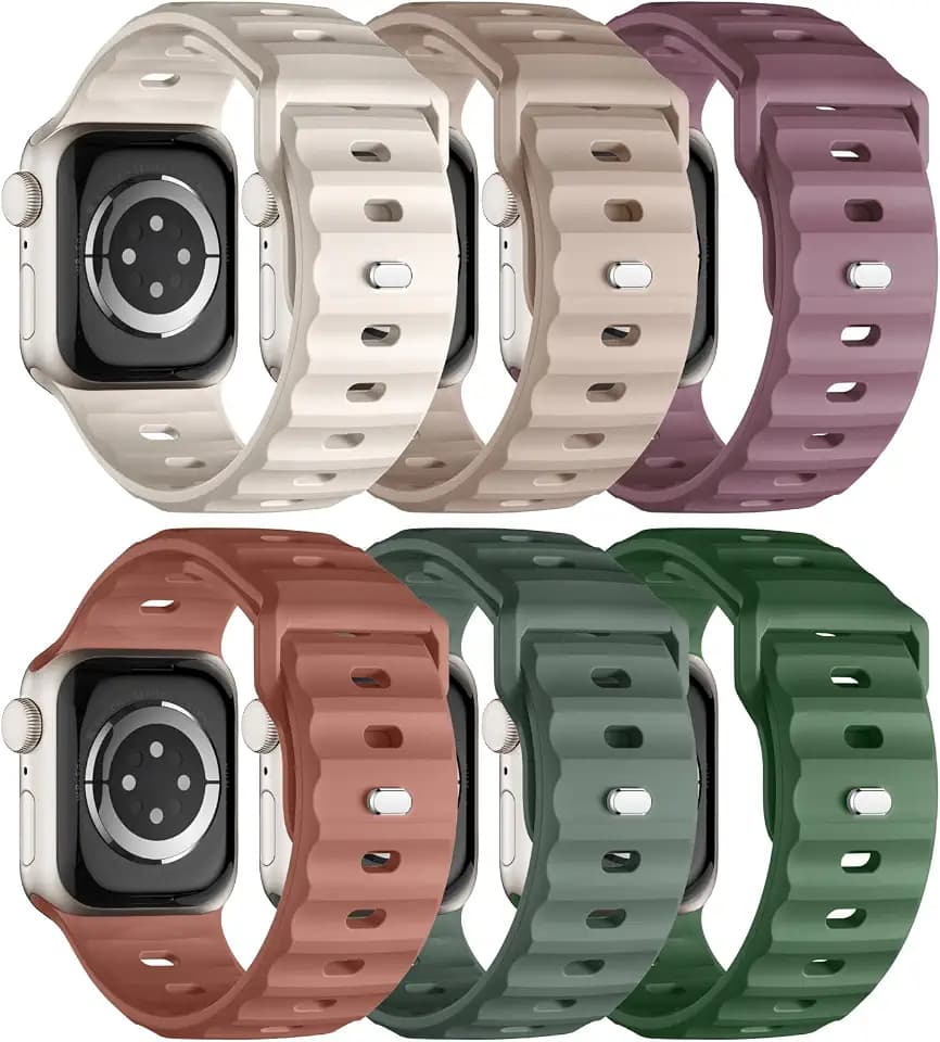 6-Pack Sport Bands Compatible with Apple Watch Ultra 4/3/2 Band