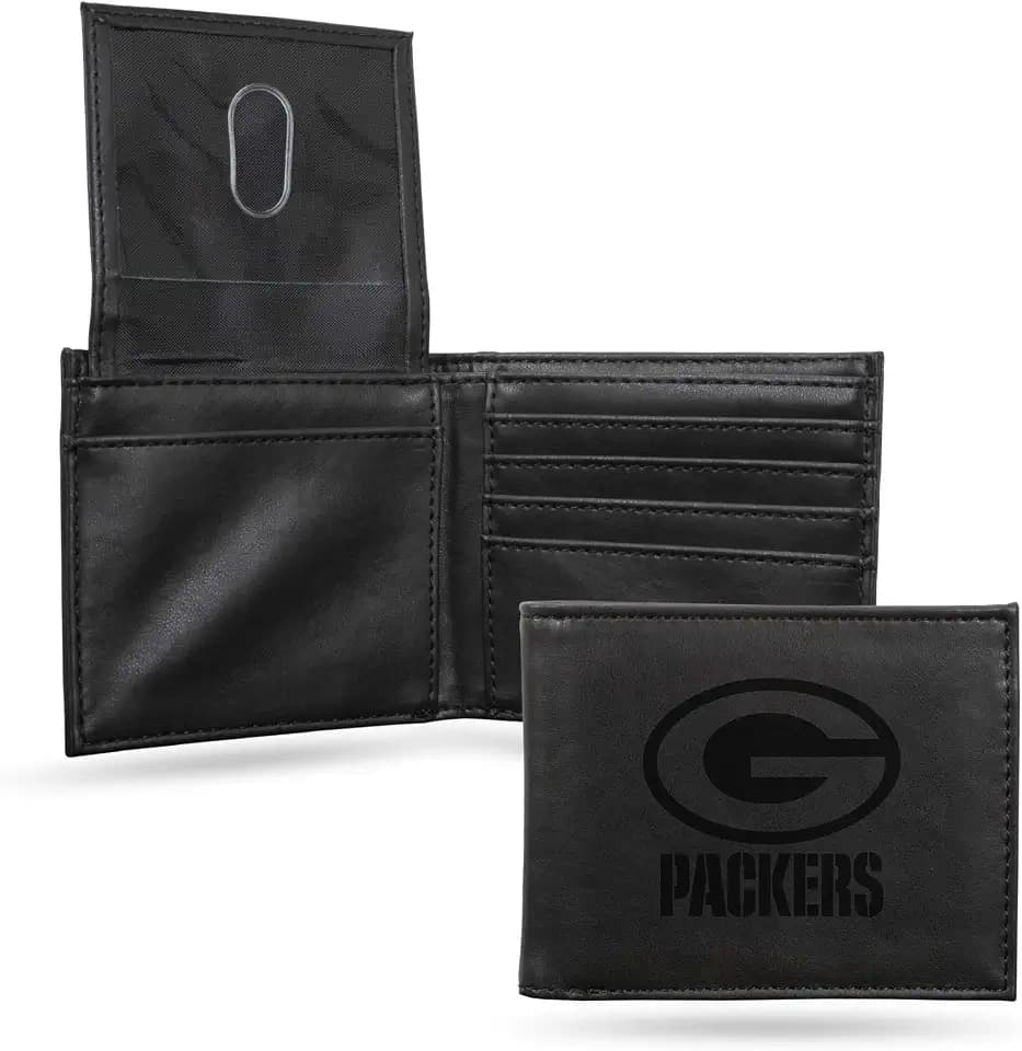 NFL Rico Industries Laser Engraved Billfold Wallet Laser Engraved Bill-fold Wallet - Slim Design - Great Gift