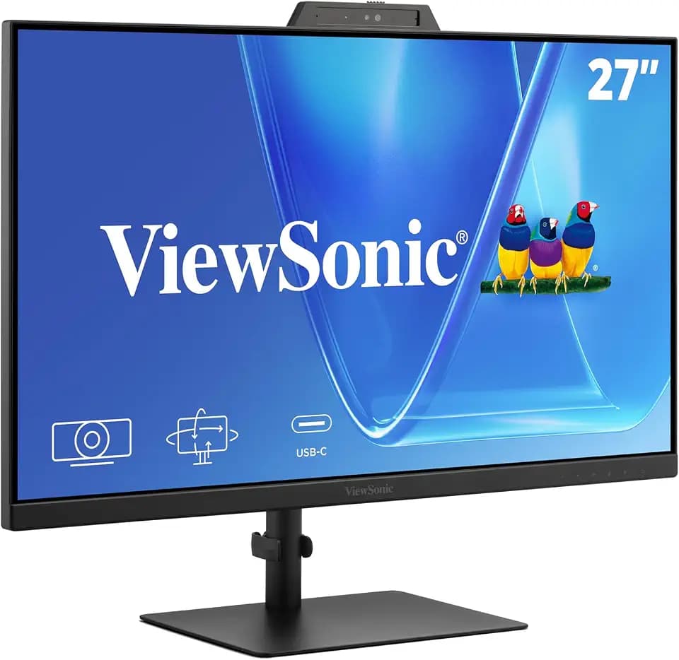 ViewSonic VG2741V 27 Inch 1080p Webcam Monitor, 120Hz, USB C Conferencing