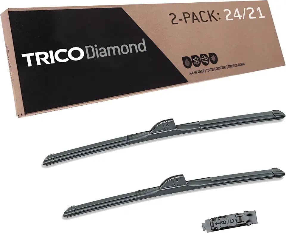 TRICO Diamond 24" + 21" Super Premium Automotive Replacement Windshield Wiper Blades (Set of 2), Passenger and Driver Side All-Weather Beam Wiper Blades for Select Vehicle Models (Item #25-2421)