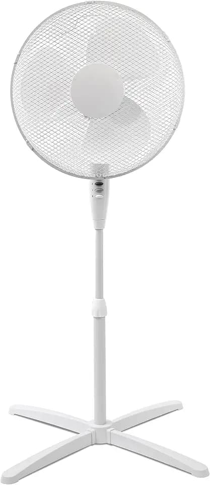 ito electronics ito Standventilator 40 cm Durchmesser weiß-oszillierend + 3 Geschwindigkeiten einstellbare Höhe/Verstellbarer Neigungswinkel, 40 x 14 x 125 cm