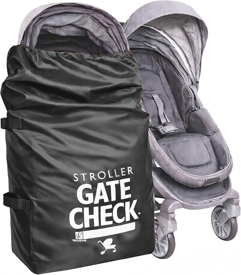 J.L. Childress Gate Check Tasche für Standard- und Doppel-Kinderwagen, Schwarz, Schwarz, Kompakt