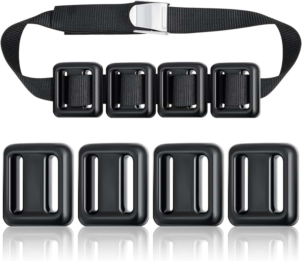 Tellegloww 4 Pcs Dive Weights Belt for Scuba Diving Coated Dive Weights Nylon Dive Belt with Metal Quick Release Buckle for Free Diving Spear Fishing