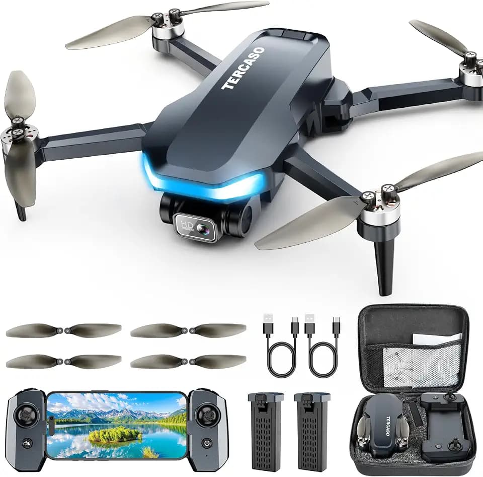 GPS Drone with Camera for Adults, 2K HD Foldable RC Quadcopter