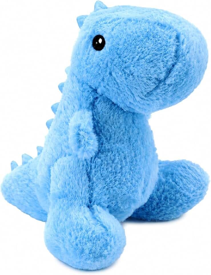 VANLINNY Blue Dinosaur Stuffed Animals for Boys Girls - 9" Soft Plush T-Rex Toy, Safe Embroidered Eyes, Cute Stuff Gift for Toddlers, Baby Shower, Birthday Xmas