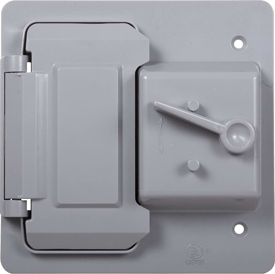 BELL 2-Gang Weatherproof Switch & Outlet Cover, 8-in-1, Gray