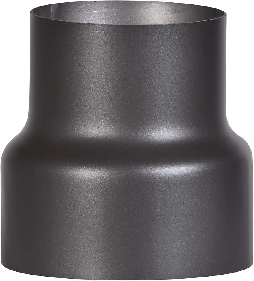 FIREFIX R150/Ü1 Reduzierung Ofenrohr 150 auf 120 für 2 mm starke Rauchrohre, schwarz lackiert, von 150 mm Ofenanschluss auf 120 mm Wandanschluss