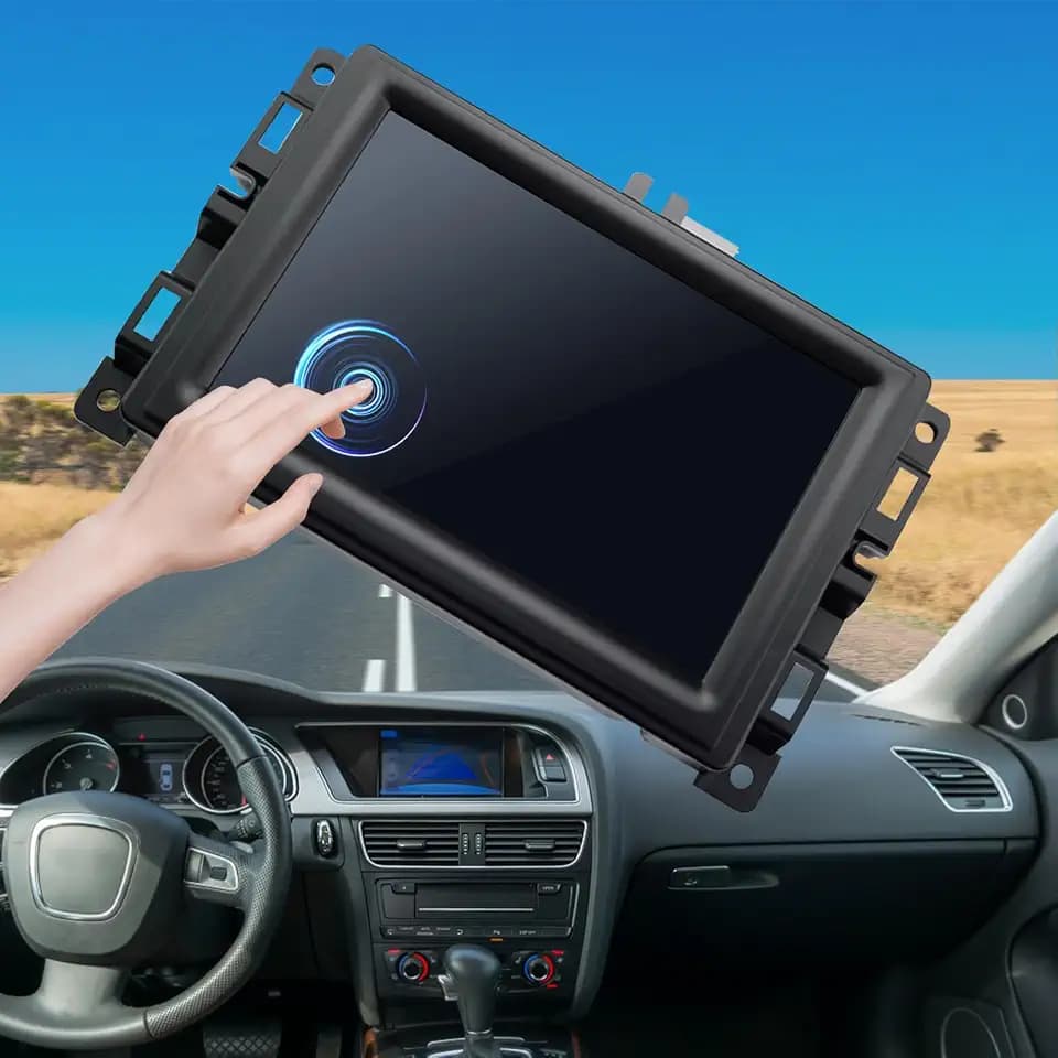 New Replacement 7" Uconnect LCD Display with Bracke LCD Monitor Digitizer Radio Navigation Fit for Jeep Compass 2017-2020 TDO-WXGA0700K00033-V2 TDO-WXGA0700K00057-V1 LMB-K00057BL