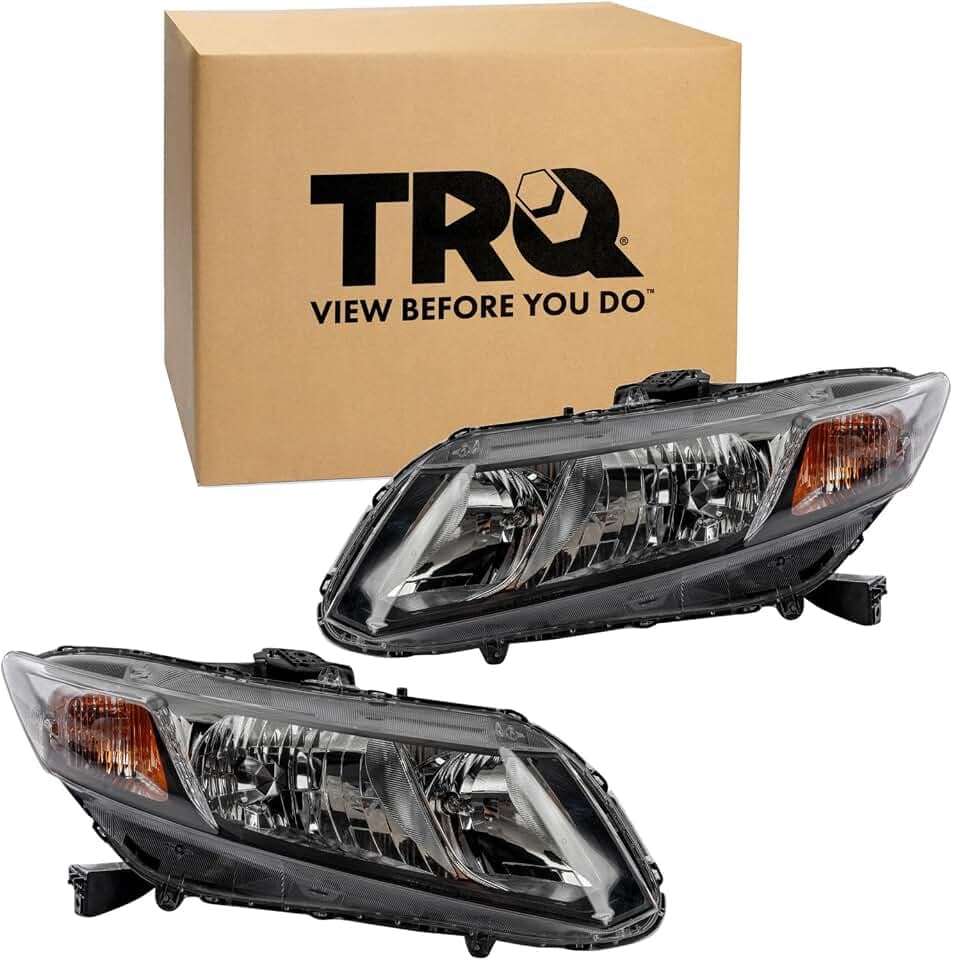 TRQ 2 Piece Headlight Assembly Set Driver & Passenger Side