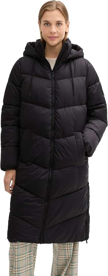 TOM TAILOR Denim Damen 1042891 Puffer Parka mit abnehmbarer Kapuze