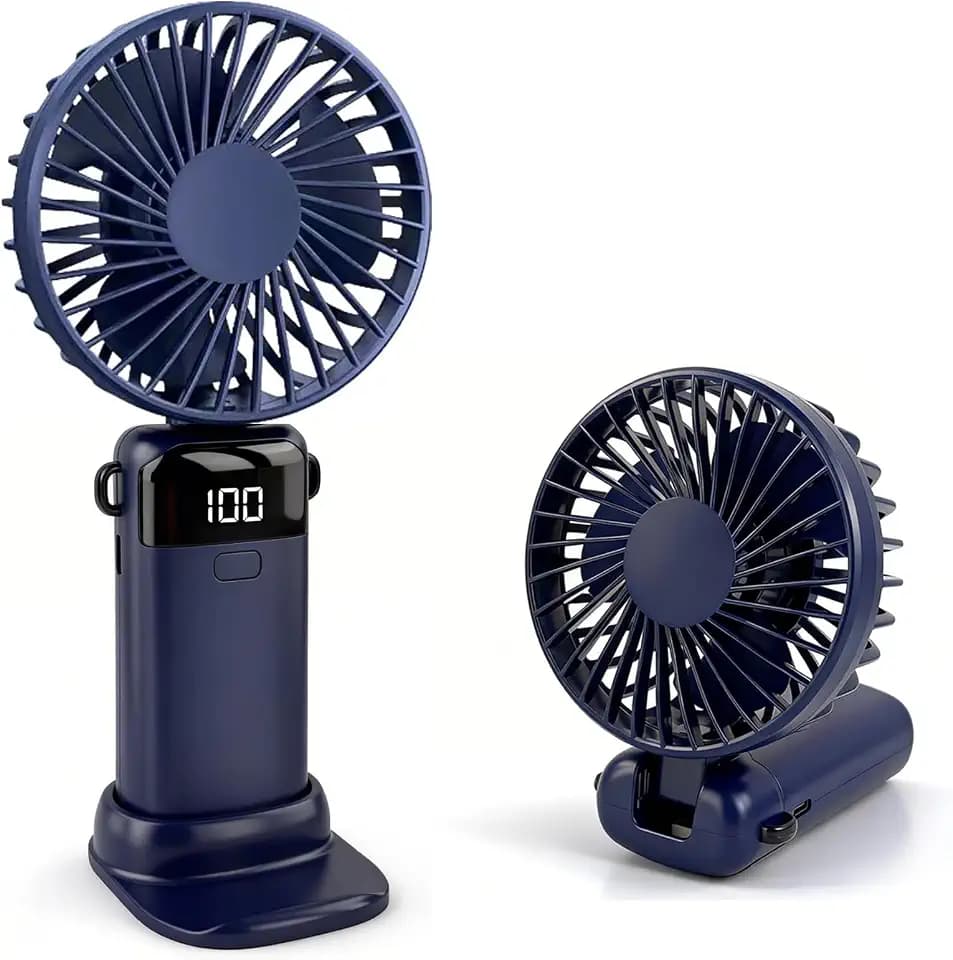CNMTCCO Handventilator, Mini Handventilator, 5 Geschwindigkeitsstufen, Kleiner Tischventilator, Faltbarer Ventilator mit Umhängeband für Büro, Outdoor und Reisen