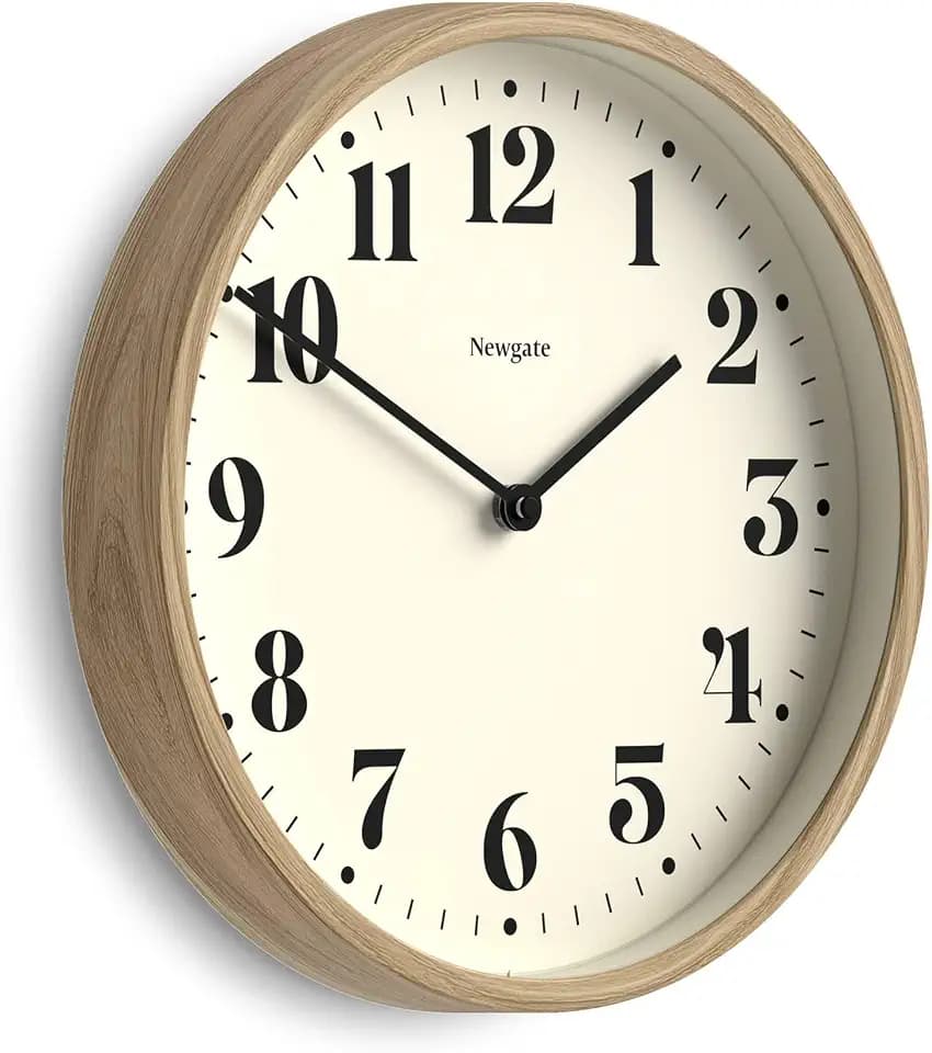 NEWGATE® Theatre wall Clock | Modern Round Clock | 12" | Faux Wood