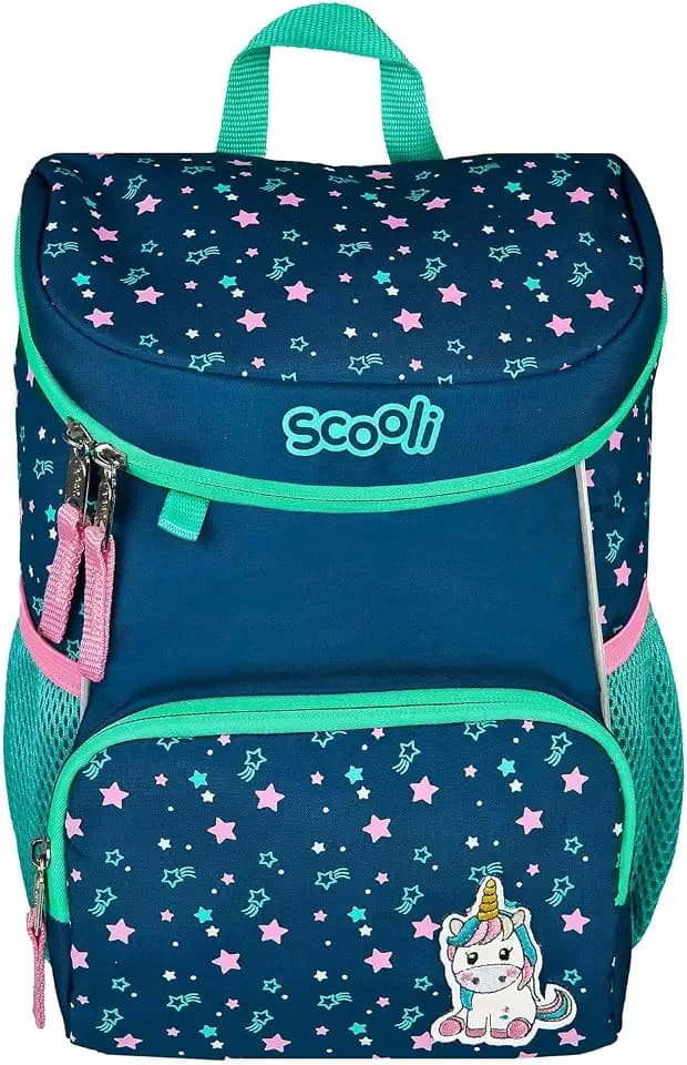 Scooli Mini-Me Kindergartenrucksack mit Abnehmbarer Brustgurt für Jungen und Mädchen I Ergonomischer Vorschulrucksack für die Kita I viel Stauraum, sehr leicht, blau
