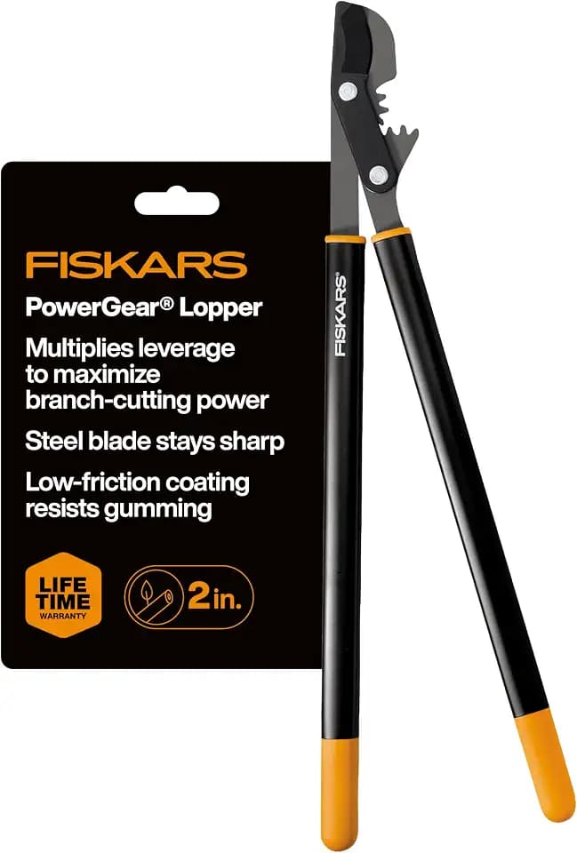 Fiskars 32” PowerGear Garden Bypass Loppers, Tree Trimmer, 2" Cut Capacity