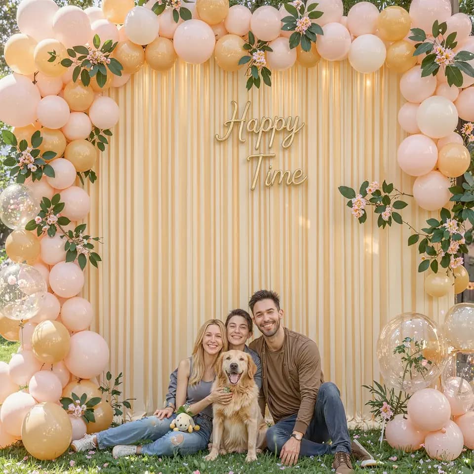 Dark Champagne Backdrop Curtain for Parties Wedding Baby Shower Wrinkle Free Photo Curtains Backdrop Drapes Fabric Decoration for Bridal Shower 5ft x 7ft,2 Panels