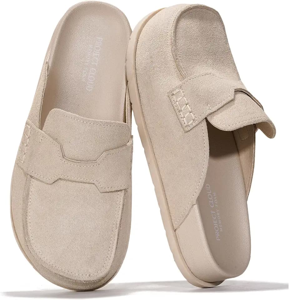 100% Genuine Leather Slip On Womens Clogs - Fall Mules for Women 2026