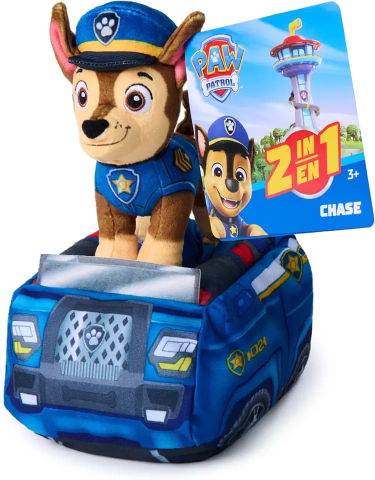 Paw Patrol Chase 2-in-1 Vehicle Plush Stuffed Animal & Police Cruiser