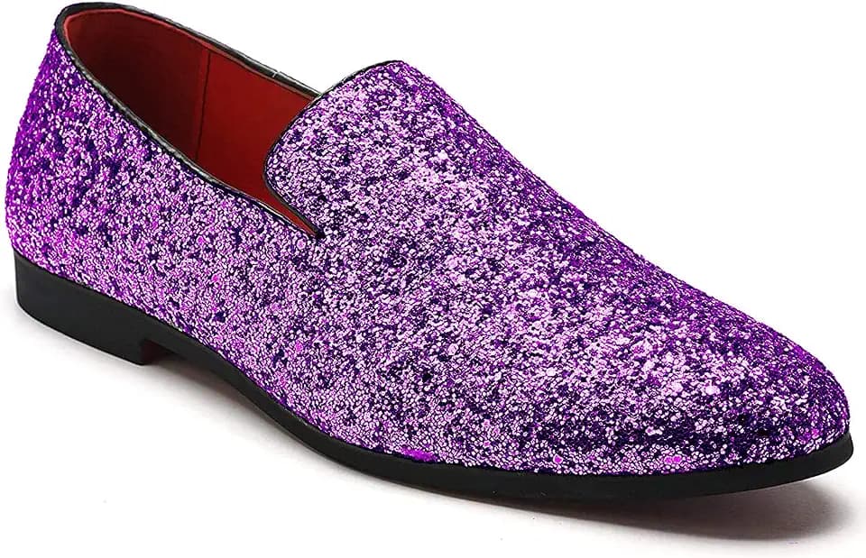 Mens Smoking Sparkling Slipper Metallic Sequins Textured Glitter Tuxedo Slip-on Prom Loafers Luxury Wedding Dress Shoes