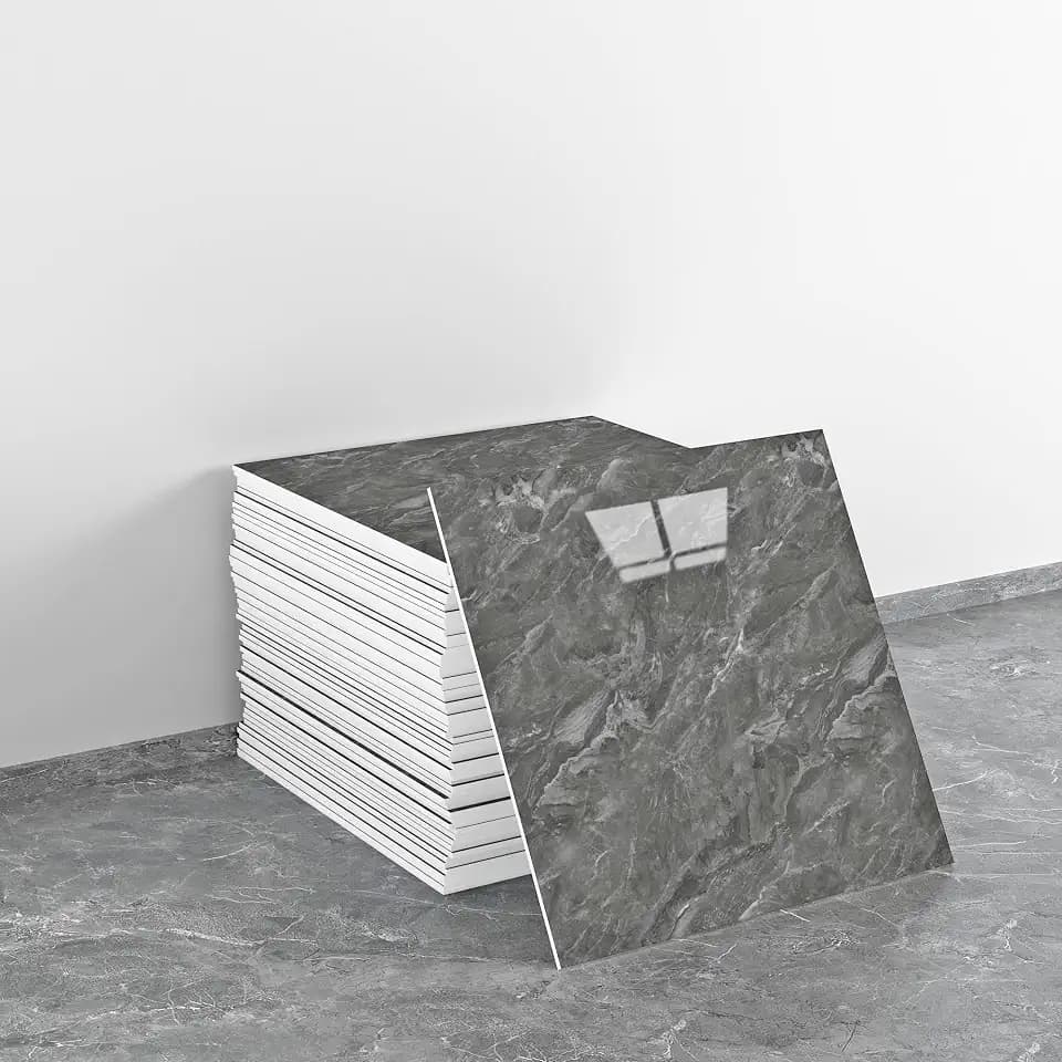 20pcs Dark Gray Marble Peel and Stick Shower Wall Panels