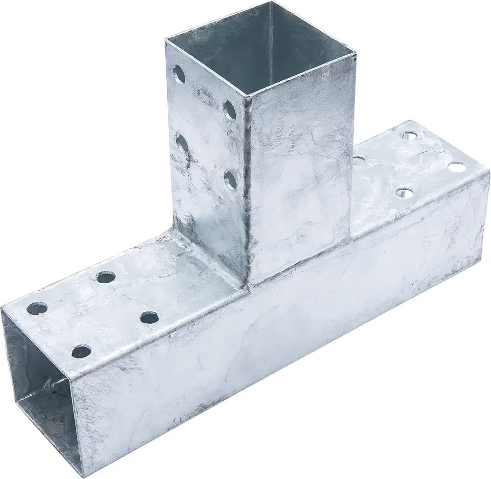 Connex Pfostenverbinder einfach - 305x185 mm 7° - chromfarbig - feuerverzinkt - 3 Hülsen - 1 Stück / Pfostenecke / Holzverbinder / Balkenverbinder / HV4248
