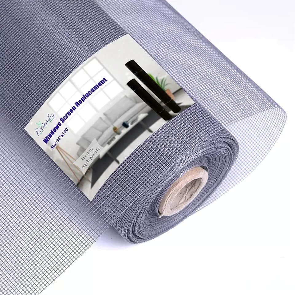 Window Screens for House Windows Screen Mesh Roll for Patio 36"x100' Gray Color Adjustable Window Screen Replacement Invisibility Window Net Screen Fiberglass Material Flame Retardance &Eco-Friendly