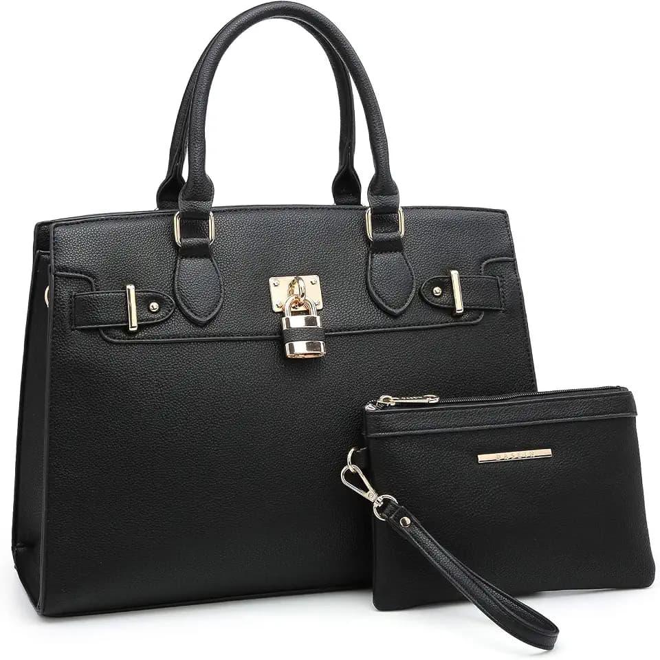 Dasein Women Handbags and Purses Ladies Shoulder Bag Top Handle Satchel Tote Work Bag with Matching Clutch