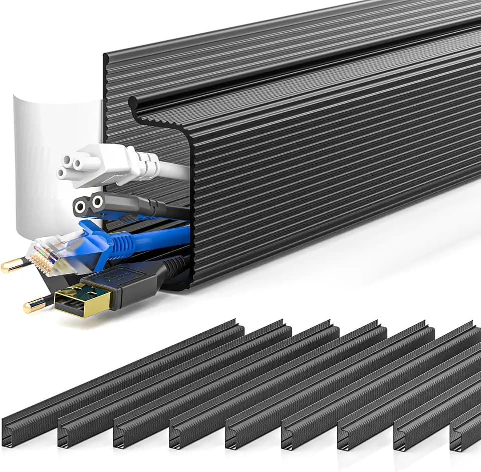 YECAYE 157in Cable Management Cord Organizer, Cable Raceway, Black