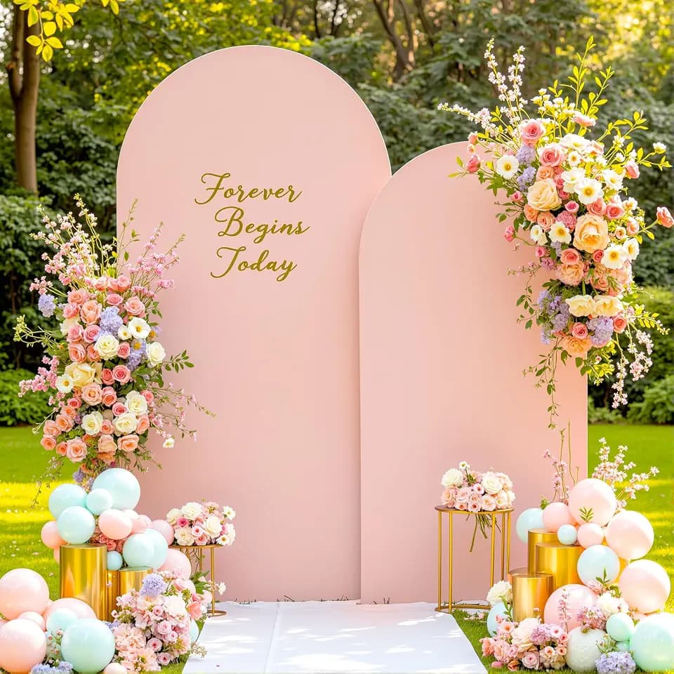 Pink Arch Backdrop Cover Set of 2 Dusty Pink Arch Cover 7.2 and 6ft Wedding Arch Cover Stretchy Backdrop