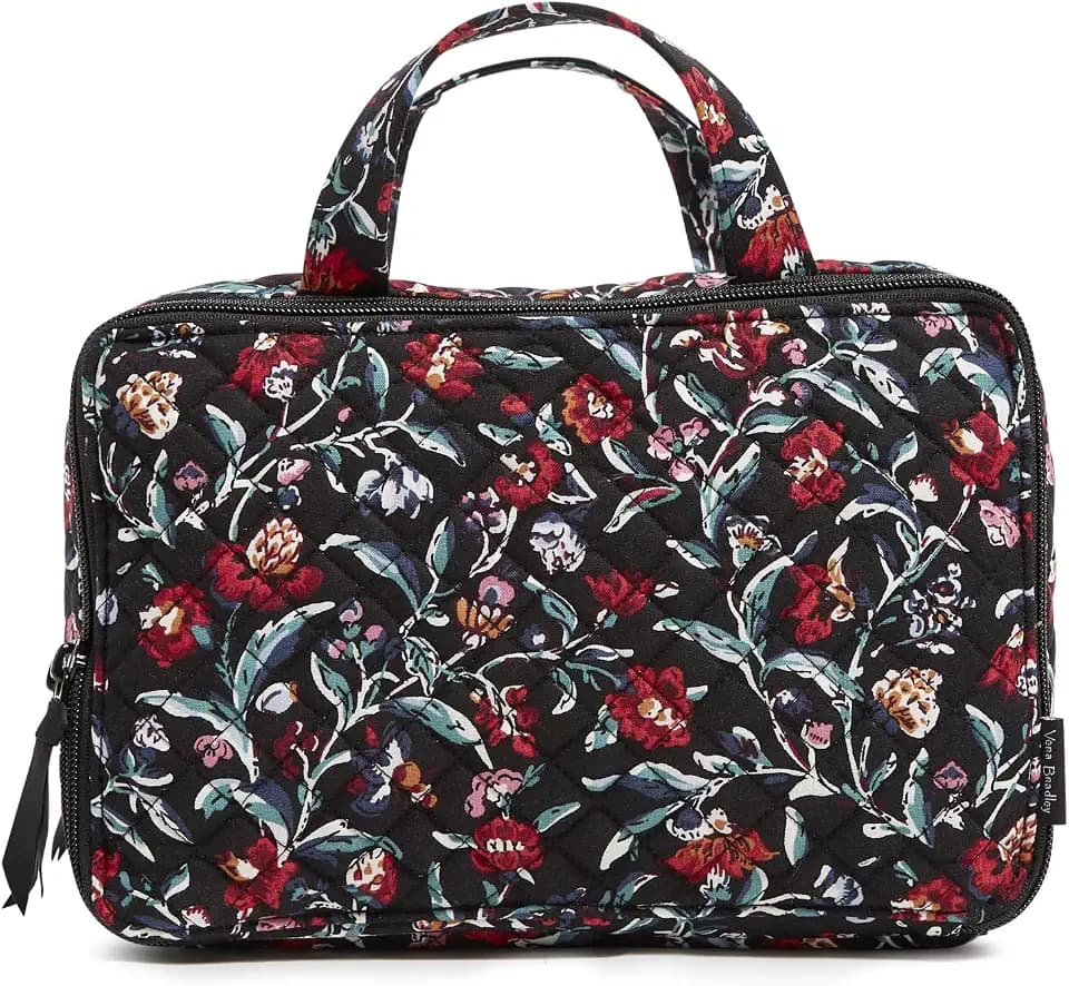 Cotton Ultimate Travel Makeup Organizer Case, Perennials Noir