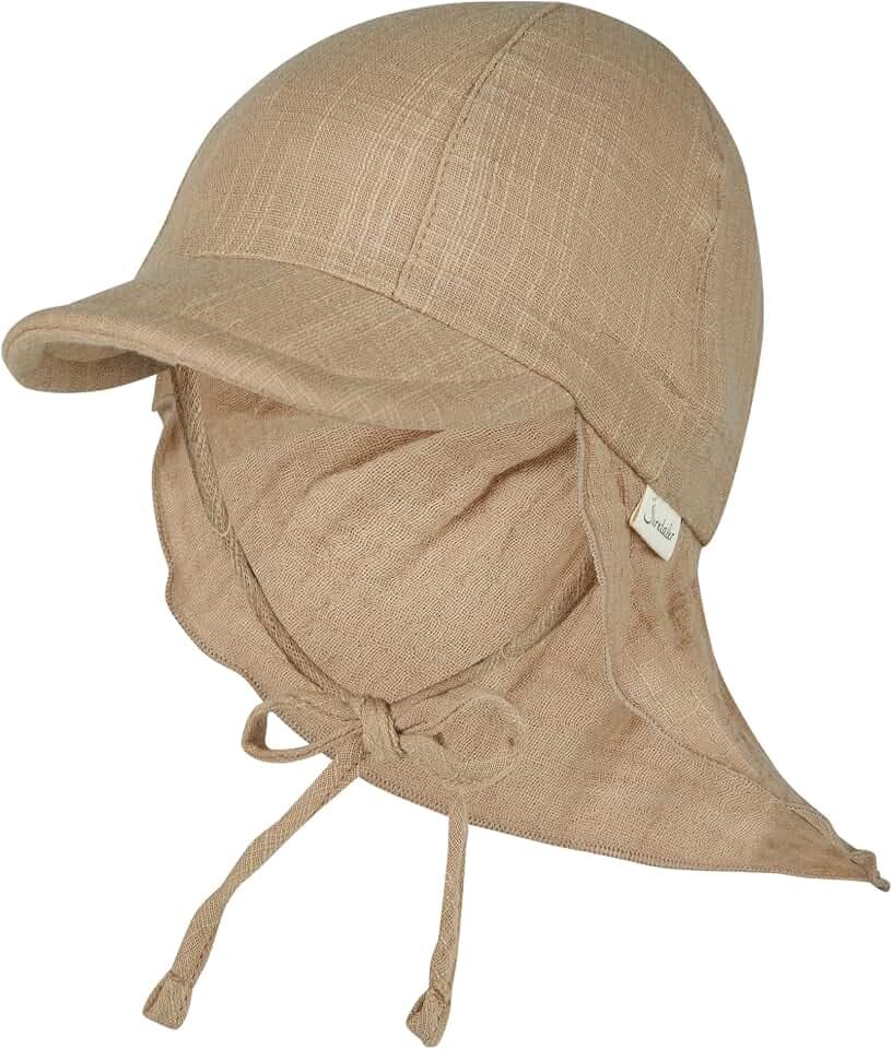 Sterntaler Schirmmütze Nacken Uni - Unisex Mütze aus luftigem Baumwoll Musselin - Sommermütze mit Nackenschutz - Sonnenhut zum Binden - Baby und Kinder Kopfbedeckung