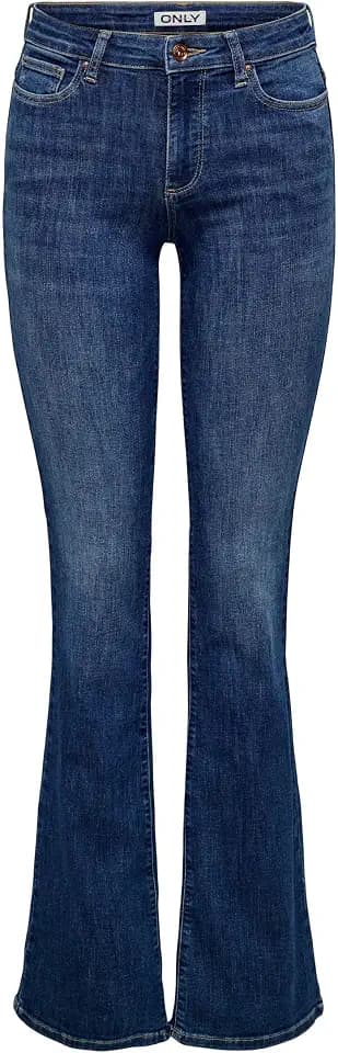 ONLY Damen Female Flared Fit Onlann Mittlere Taille Ausgestellt Jeans