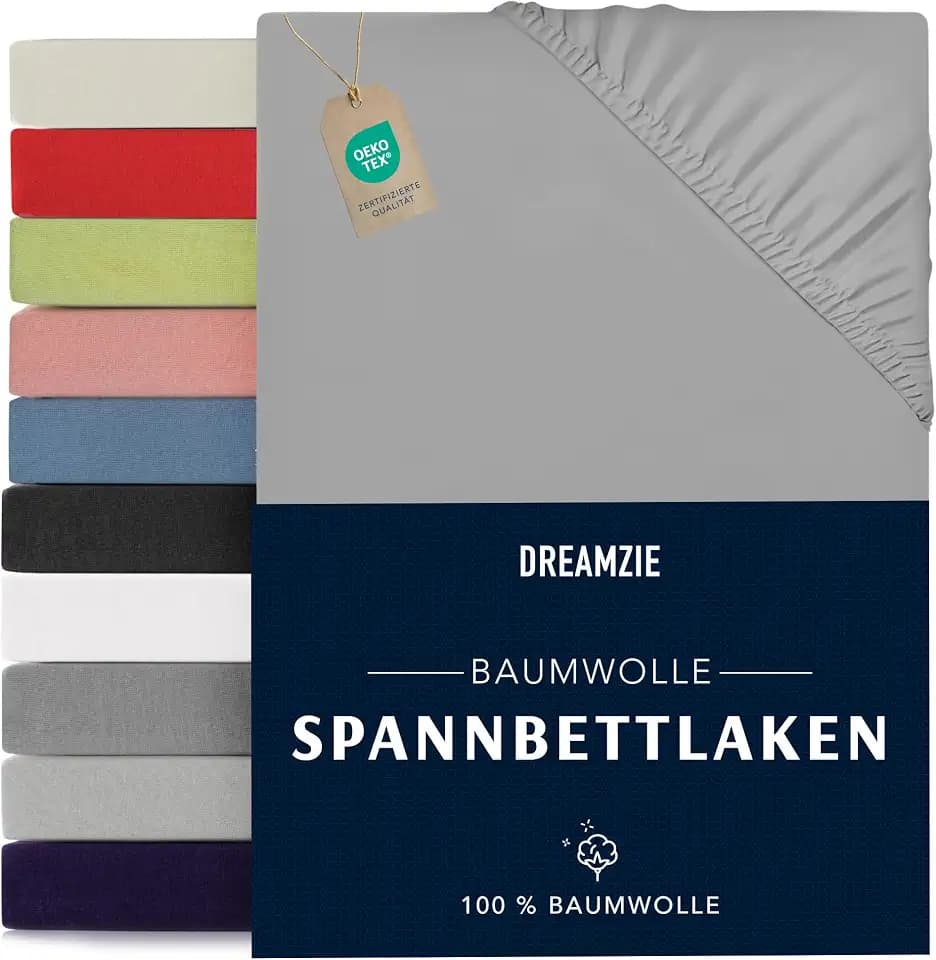 Dreamzie - Spannbettlaken - 90x200cm - 100% Baumwolle Jersey