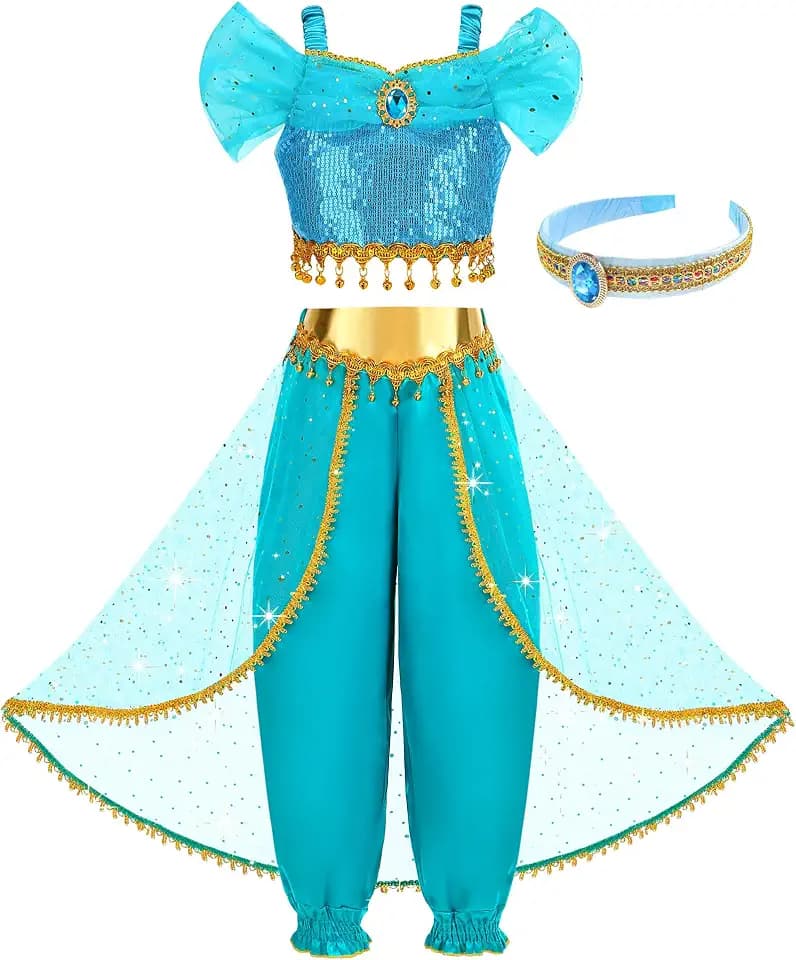 Aolliya Princess Costume for Girls Kids Arabian Princess Fancy Dress Up