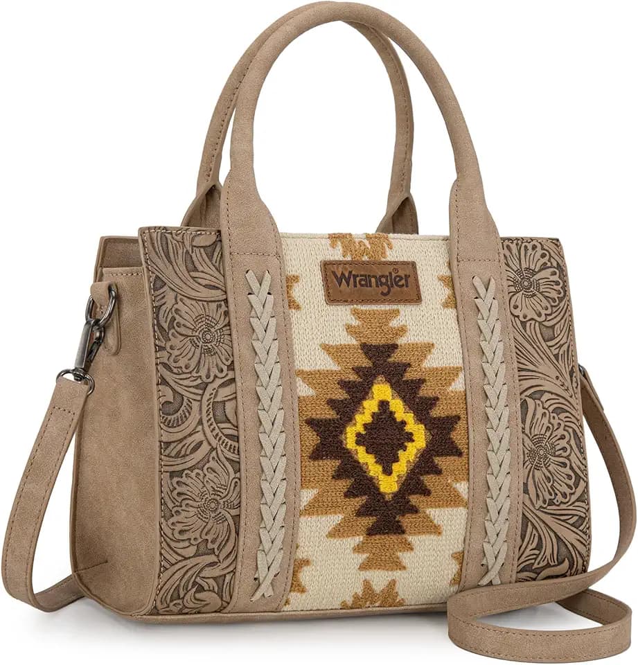 Montana West × Wrangler Aztec Tote Bag for Women Western Shoulder Purse Top Handle Handbag