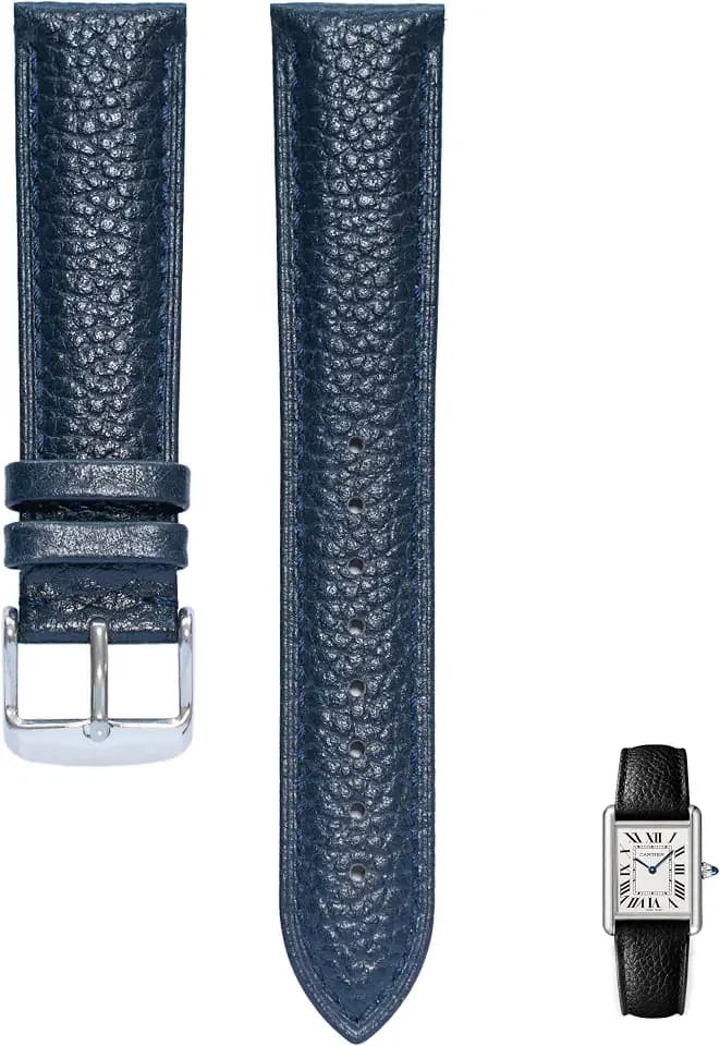 Quick Release Leather Straps For Cartier Watches With Buckle, Leather Watch Band Straps For Cartier Tank Watches - Multiple Colors