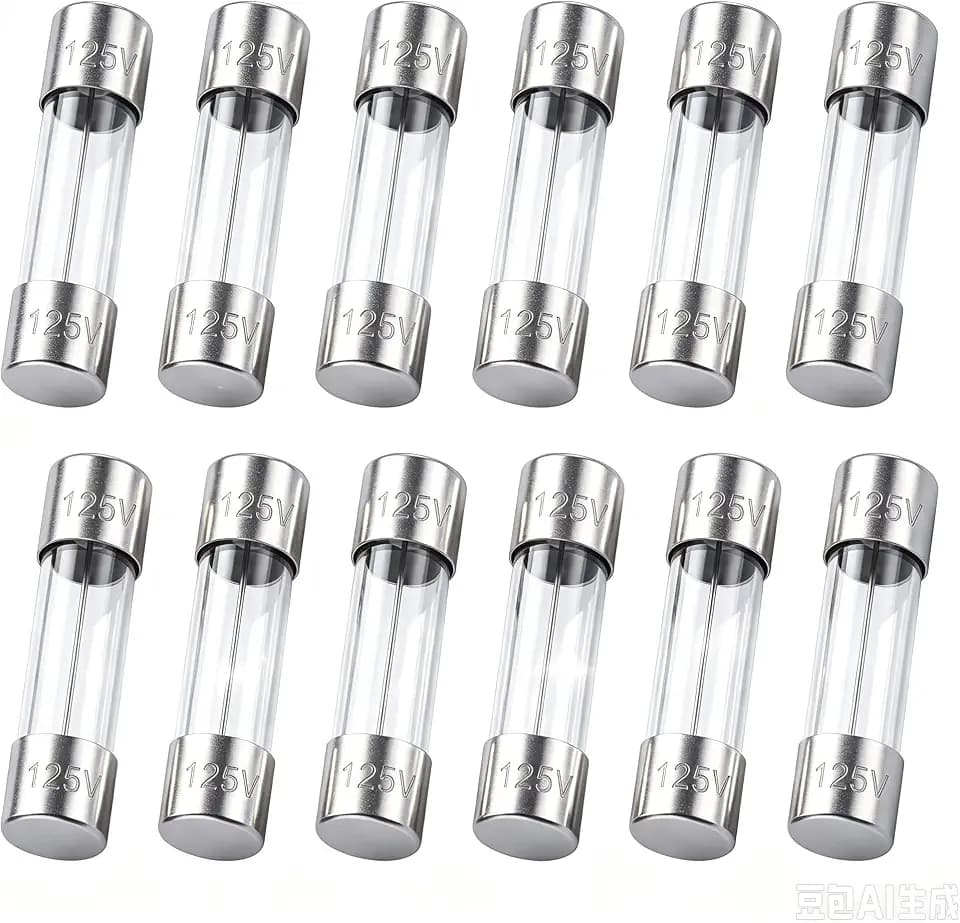 12 Pack F5AL125V Fast Blow Glass Fuses, 5A 125V 5x20mm (0.2x0.78 Inch) Cartridge Tube Fuses, 12 Pack Replacement Fuse for String Lights, Power Tools & Small Electronics
