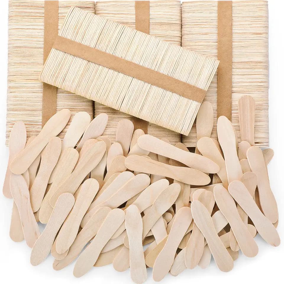 Skylety 8000 Pcs Mini Sample Spoons Wooden Spoon for Ice Cream Dessert, 3"