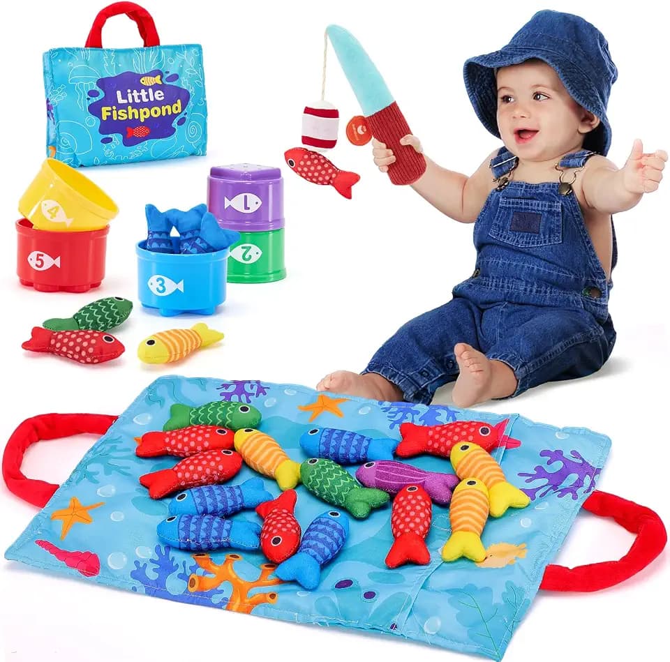 hahaland Baby Montessori-Spielzeug ab 1-2 Jahren, Angelspiel 6 12 18 Monate