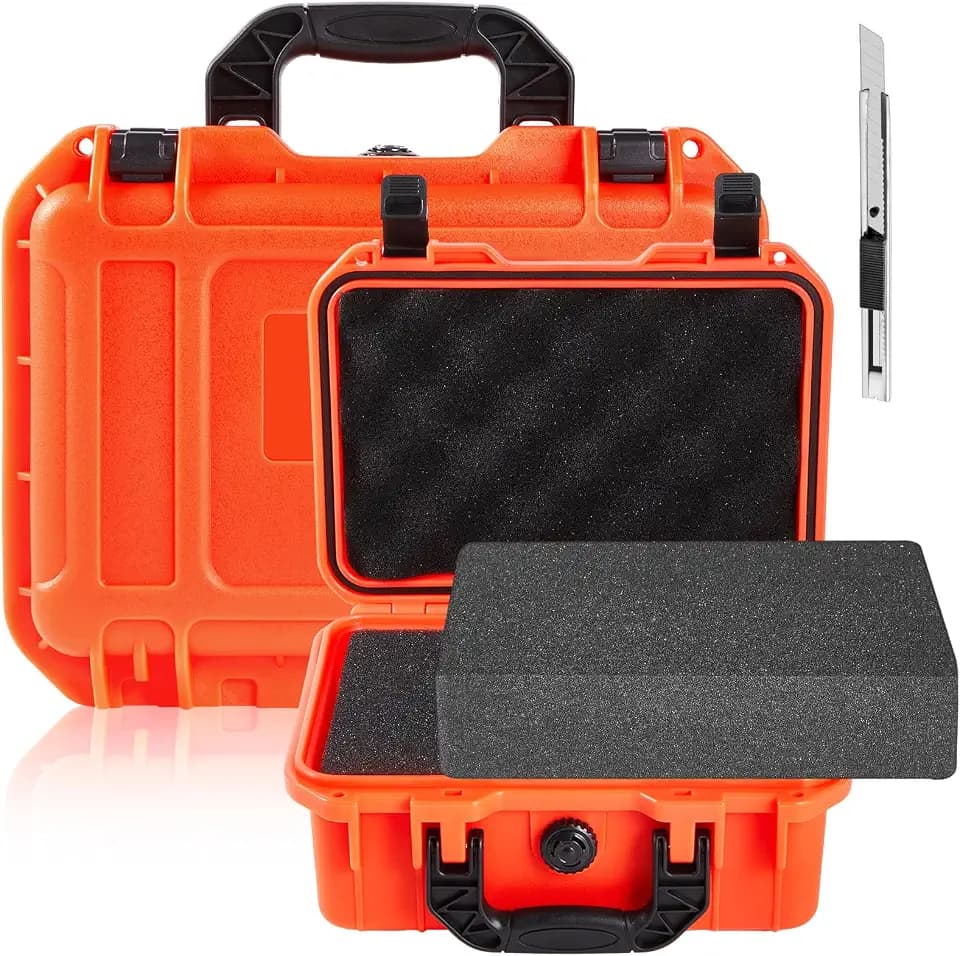 Relaxweex 12.99 x 9.45 x 4.13 Inch Hard Case, Grid Shell, Reddish Orange