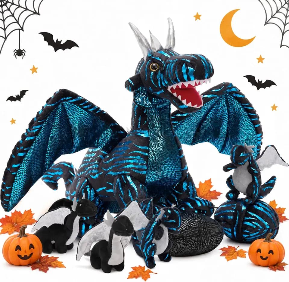 MaoGoLan Giant 7 Pcs Dragon Stuffed Animals - 22" Dragon Plush Toy, Blue