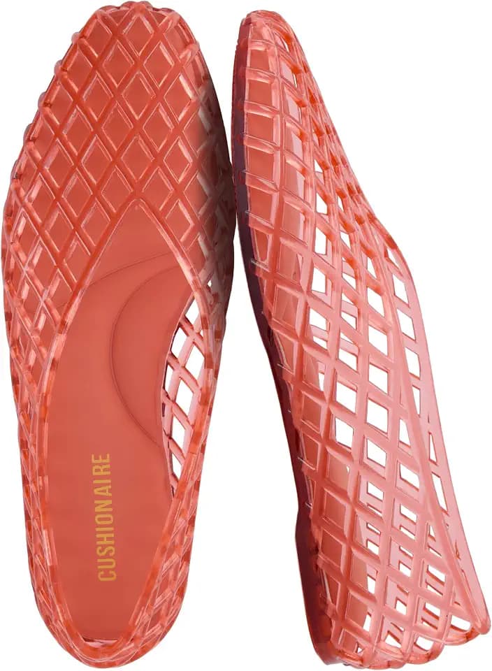 CUSHIONAIRE Siesta Jelly Ballet Flats for Women, Slip On Womens Jelly Shoes