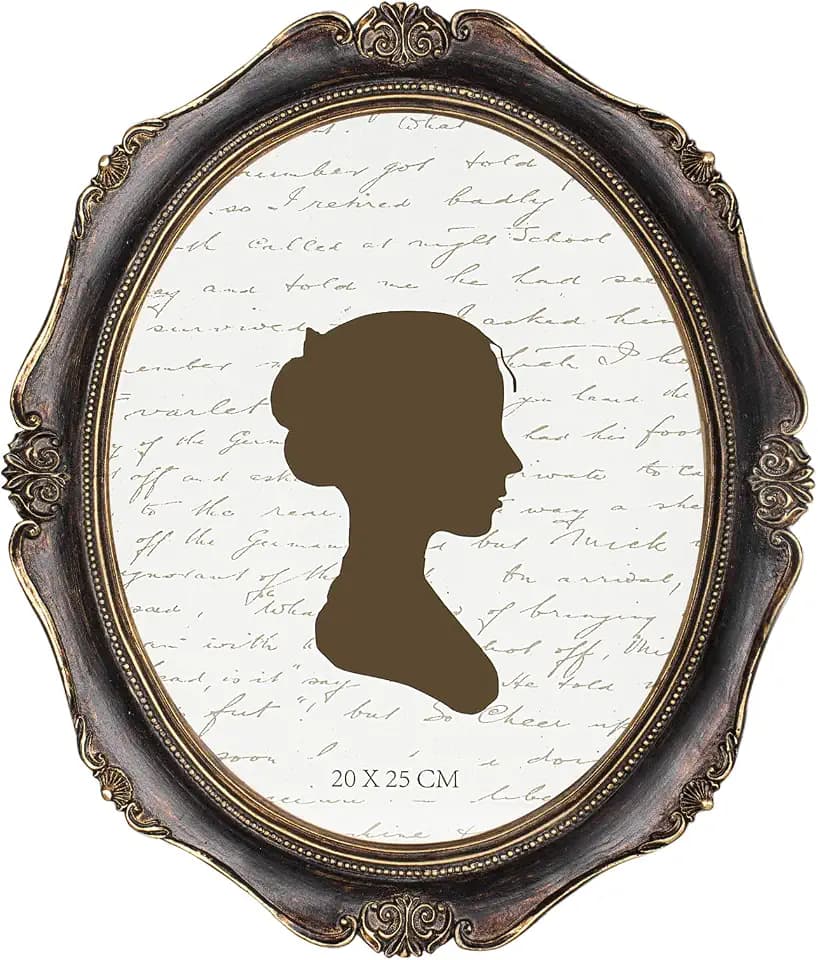AELS 8x10 Inch Vintage Picture Frame, Elegant Antique Photo Frames with Glass Front, Photo Display, Tabletop Wall Hanging, Gift Ideas, Oval