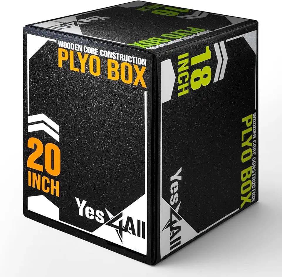 Yes4All 3-in-1 Soft-Padded Plyo Box with Wooden Core