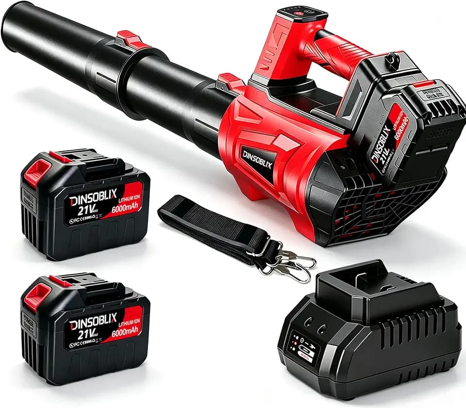 Leaf Blower Cordless with 2x6.0Ah Batteries & Fast Charger