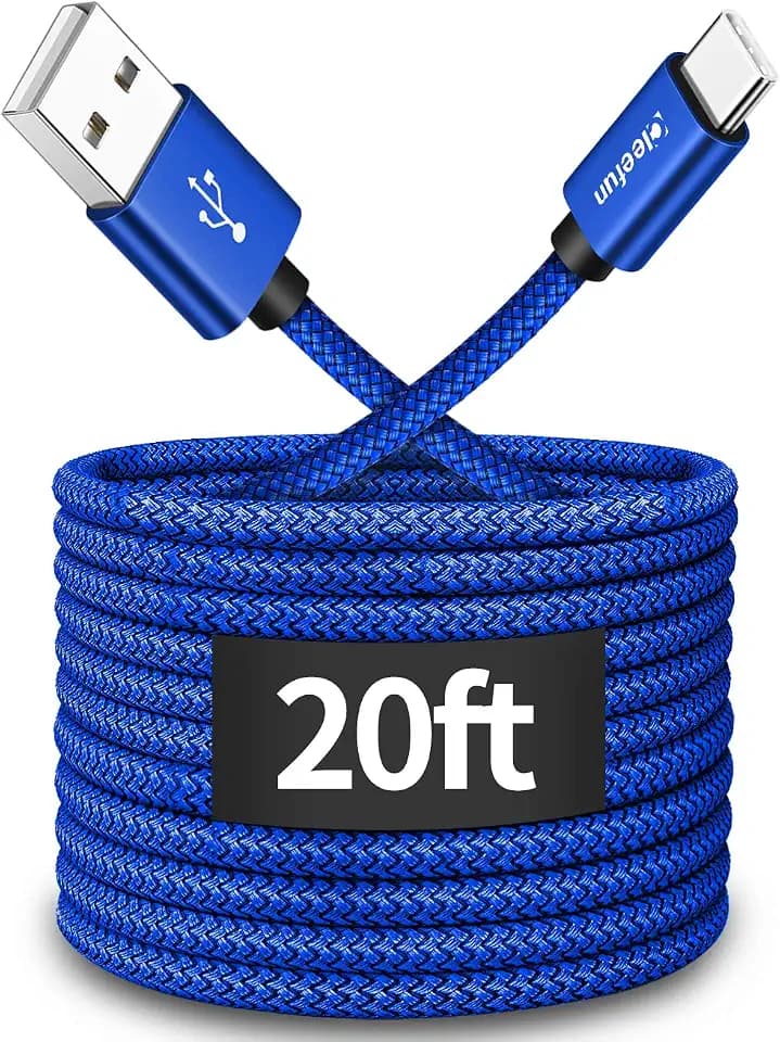 CLEEFUN Long USB C Cable 20ft, USB to USB-C Charging Cable Type C Charger