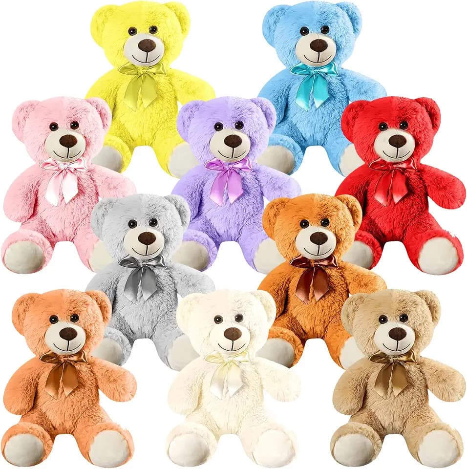 Skylety 10 Pcs Teddy Bears Bulk Plush Toys 14 Inch,Cute Colors