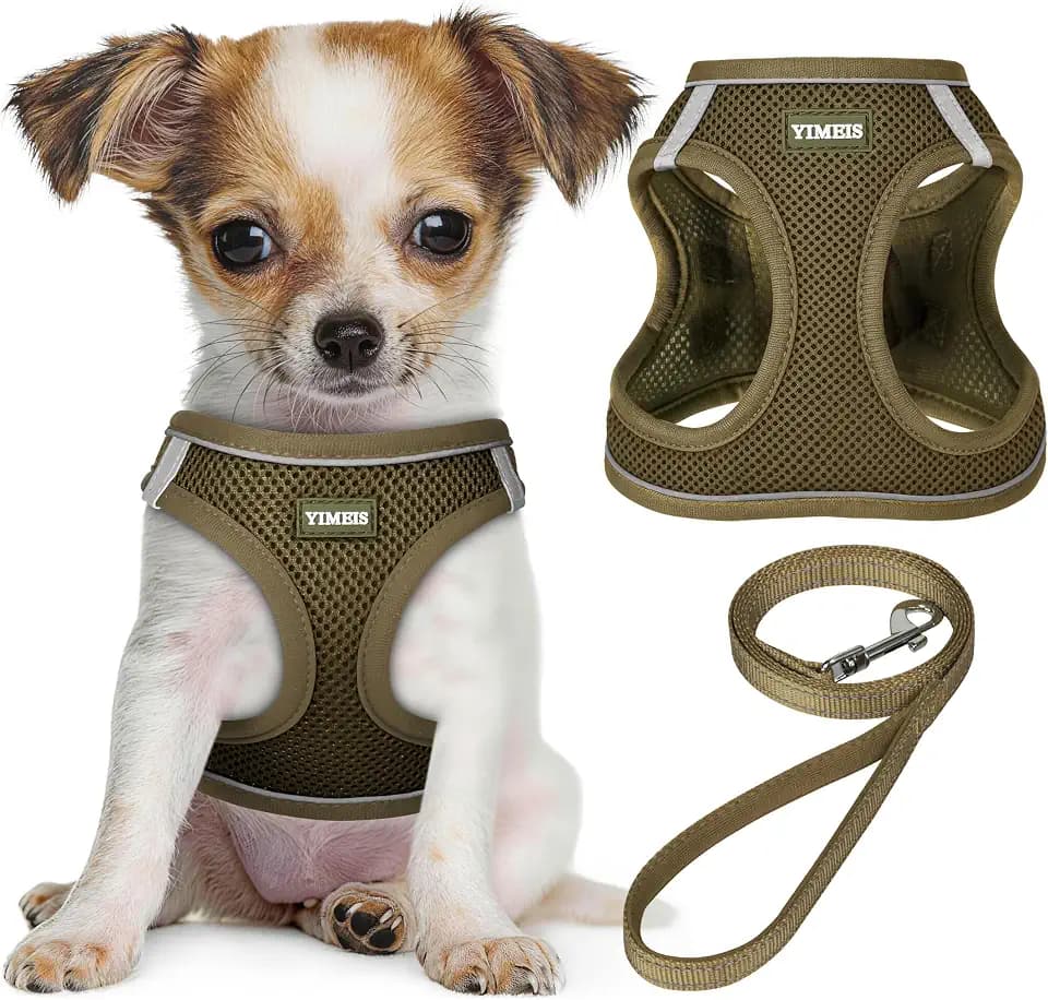 No Pull Dog Puppy Harness and Leash Set Reflective Mesh Vest Small